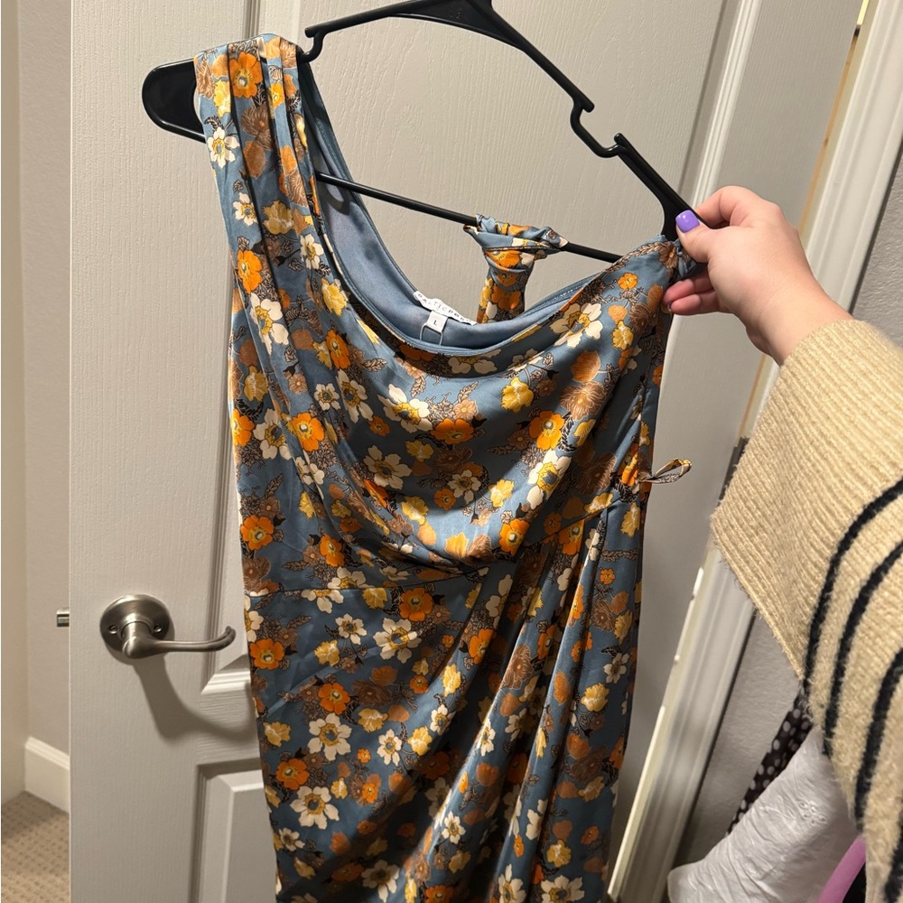 Baltic Born Floral Midi Dress - Blue and Orange